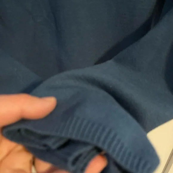 Priced to sell. blue cowl neck dress long sleeves. Over the knee/mini Small. - Picture 3 of 4